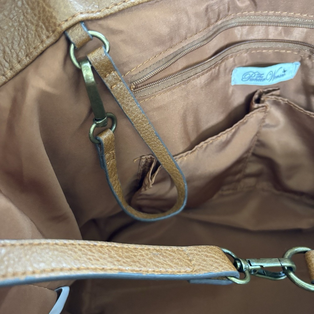 Pioneer Woman Large Faux Leather Shoulder Bag Purse -Missing Crossbody Strap‎ - Picture 7 of 10